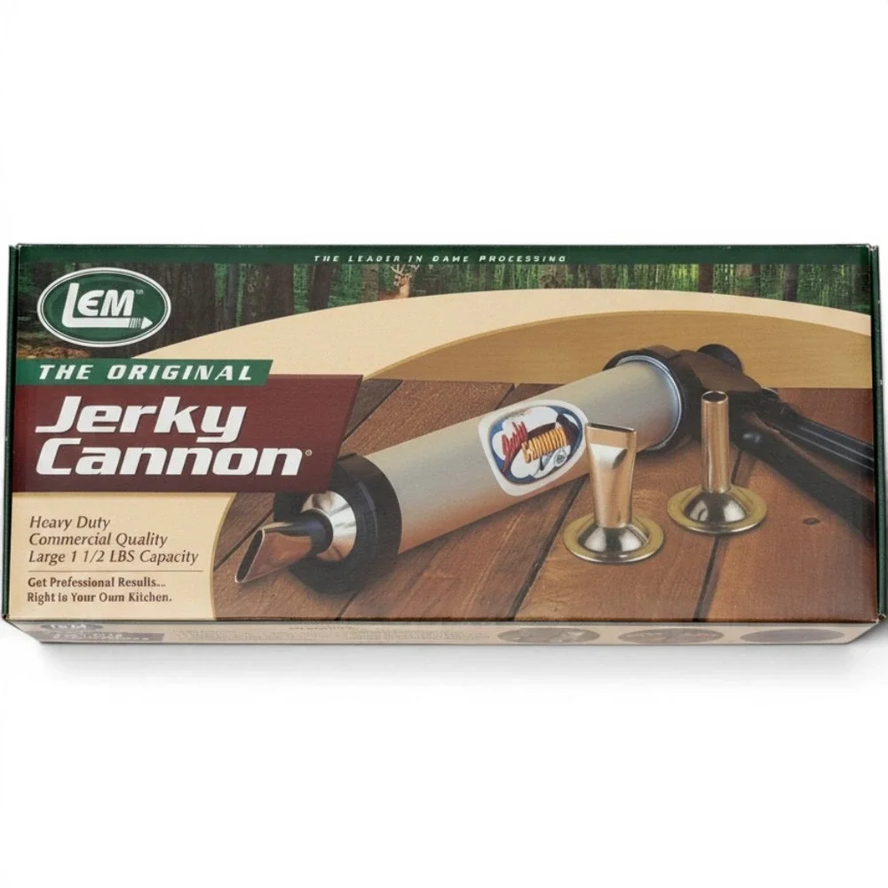 LEM The Original Jerky Cannon Kit 1.5 lb Capacity Aluminum Meat Gun 468 Silver